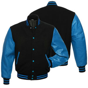 Chaqueta Letterman de Nueva Llegada con Mangas de Cuero Genuino, Diseño Acolchado, Chaqueta Universitaria de Béisbol de Lana de Alta Calidad para Mujer - Product Image 5