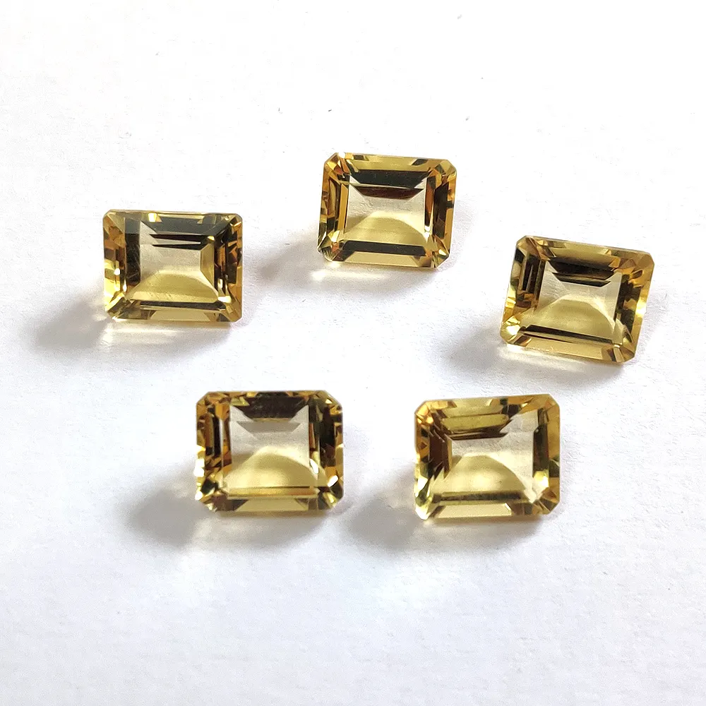 Citrine naturelle 12x10mm, facettes rectangulaires, pierres précieuses en vrac de bonne qualité, coupe citrine jaune, fabricant fournisseur pour la fabrication de bijoux