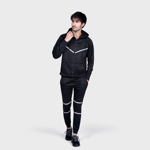 Men's Custom Logo Printed Solid Cotton Sweat Jogger Suit Eco-Friendly Plus Size Winter Sports Track Suit 2025 Drawstring OEM - Product Image 1