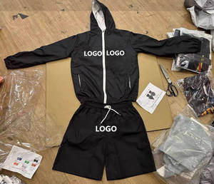 Sets 100% Cotton Plus Size Men's Tshirt With <b>Matching</b> Shorts Custom Logo Nylon Shorts for Men - Product Image 6