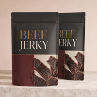 Sachet Doypack à fermeture éclair imprimé numériquement, à faible MOQ, pour viande séchée de bœuf, aliments pour animaux de compagnie, chewing-gum, qualité alimentaire, résistant à l'humidité