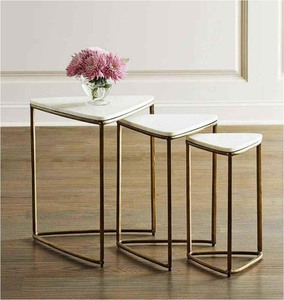 Luxury elegant design steel gold coffee <b>table</b> for kitchen office home restaurant living room garden decoration made in india - Product Image 2