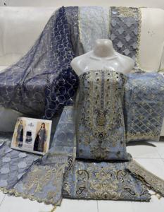 Costume en Chiffon Brodé pour Femmes Pakistanaises de Haute Qualité, 3 Pièces, Prêt à Porter, Collections Eid 2025 et 2026 - Product Image 5