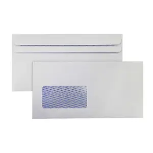 Vendita calda uso commerciale DLE Size finestra bianca autosigillante stampa opaca busta produttore 114x225mm certificato FSC