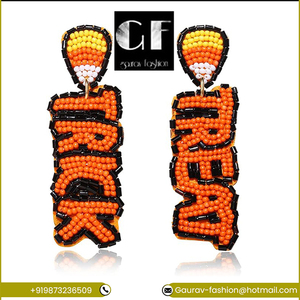 Meilleure vente femmes géométrique citrouille crâne Halloween noël boucles d'oreilles argent plaqué Cosplay accessoires en gros meilleur prix - Product Image 2