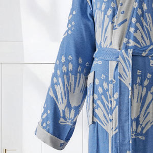 Peignoir en coton tissé 100% pour femmes et hommes, été/printemps, respirant, séchage rapide, longueur intégrale, fabriqué en Turquie - Product Image 3