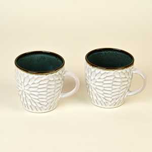 Juego de 2 Tazas de Té de Cerámica Suave Color Blanco Hueso, Diseño Minimalista, para Regalos - Product Image 2