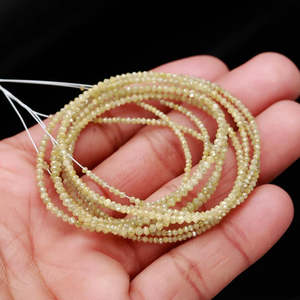 Perles Rondelles Facettées Jaune Naturel 1,8-2,4 mm Diamants en Vrac pour Conception de Bijoux - Product Image 3