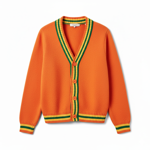 Jersey de cuello holgado informal para mujer, suéter de punto a cuadros, elemento cuadrado, logotipo frontal, poliéster/acrílico, antiarrugas - Product Image 3