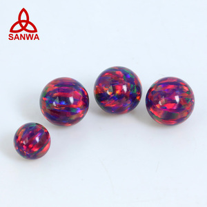 Lab Created Fashion Opal Round Shape <b>Beads</b> Loose in OP23 Carmine <b>Red</b> for Silver Accessories and Jewelry in Best Factory Price - Product Image 3