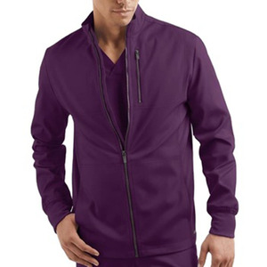 New Design OEM Custom Made <b>Men's</b> Zipper <b>Scrub</b> Set High Quality Spandex Twill Fabric Seamless Fusing Customized Colors Hospital - Product Image 6