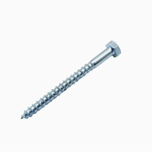 Tornillo para Madera de Acero al Carbono Galvanizado en Zinc DIN571, Rosca Métrica Gruesa, Totalmente Roscado, Grado 4.8 6.8, Cabeza Hexagonal, 12 mm - Product Image 1