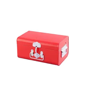 Glossy Red with Lock Metal Storage Box for Home Decor Use Best Selling High Quality Trunk Box