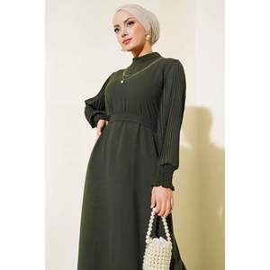 สีกากีชุดเดรสลำลองแขนจีบ - Product Image 4