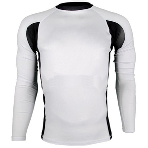 OEM Seamed Compression Rash Guard hombres de manga larga de cuello redondo de secado rápido camisetas de entrenamiento ligero camiseta atlética para hombre - Product Image 2