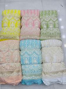 Vente en gros d'usine Tissu de travail Lucknowi Georgette en viscose rayonne pour usage vestimentaire offert au prix en vrac Fournisseurs du monde entier exportateurs - Product Image 2