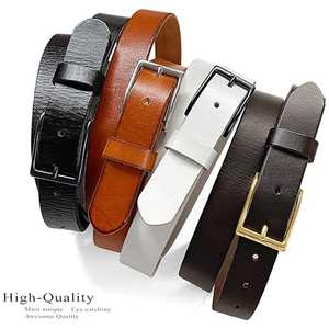 Cinturón de cuero grueso con hebilla de latón antiguo Cinturón de cuero suave con cinturón de cuero minimalista de acabado liso - Product Image 3