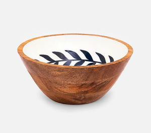 Bols de service en bois faits à la main Nouveau design Émail Imprimé Forme ronde Différentes tailles Ustensiles de cuisine Bol de service - Product Image 5