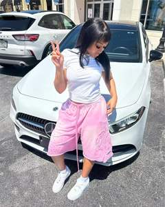 Custom Sweat Jogger <b>Short</b> Printing Baggy <b>Vintage</b> Distressed Embroidery Rhinestone Acid Washed <b>Short</b> for <b>Men</b> - Product Image 2