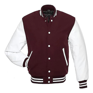OEM Factory Wholesale Custom Varsity Jacket for Men Casual Streetwear Coated <b>Stand</b> Collar Front Logo - Product Image 6