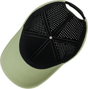 Custom Logo 5 Panel Baseball Mesh <b>Back</b> Trucker Hat Waterproof Quick Drying Laser Cut Hole Perforated Performance Gorra Golf Hats - Product Image 5