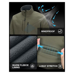 แจ็คเก็ตกันลมสำหรับผู้ชายเสื้อแจ็คเก็ตยุทธวิธีกันลมทนทานและอบอุ่นสำหรับใส่กลางแจ้งมีโลโก้ตามสั่ง - Product Image 6