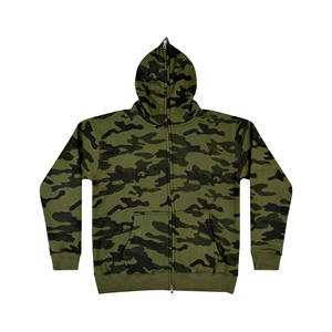 เสื้อฮู้ดซิปหน้าเต็มตัวลายพรางสำหรับผู้ชาย ไซส์ใหญ่  รับทำโลโก้  ผ้าฟลีซ  เสื้อฮู้ดซิปสไตล์สตรีทแวร์ลำลอง  ขายส่งจำนวนมาก  ผู้ผลิต OEM - Product Image 1