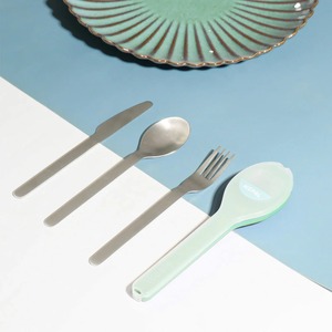 Mini colección de cubiertos de viaje ligeros con caja de transporte para picnics, camping, comidas, almuerzo, embalaje, hoteles y servicio rápido - Product Image 6