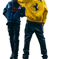 Nouvelle veste bomber imperméable jaune pour homme, style streetwear, hip hop, veste d'hiver, logo personnalisé