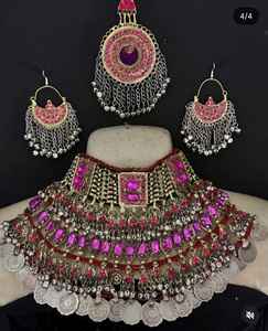 ชุดคอสเเตนเลส Afghan kuchi วินเทจต่างหู Tikka สำหรับผู้หญิงทันสมัยออกแบบได้ตามต้องการ - Product Image 2