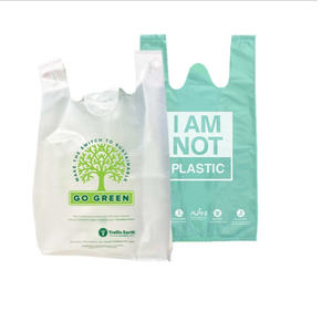 OXO logotipo personalizado PLA Biodegradable lado fuelle termosellado huecograbado impreso camisetas bolsas al por mayor tienda de comestibles Tote Vietnam para - Product Image 5