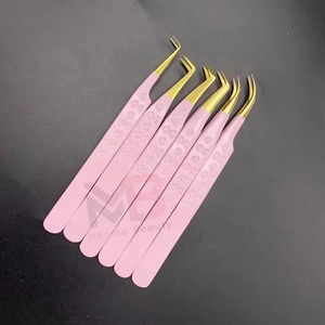 แหนบสำหรับต่อขนตาพร้อมด้ามจับรูปหัวใจแหนบสแตนเลสออกแบบโลโก้ได้ตามต้องการแบบมืออาชีพ - Product Image 1