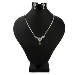American Diamond <b>Locket</b> Set - <b>Silver</b> - Product Image 1