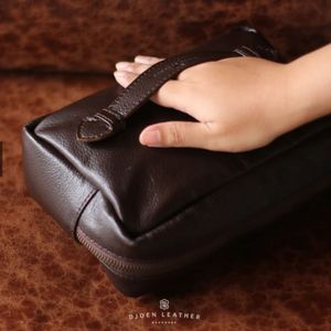 Sac pochette en cuir véritable de qualité supérieure en cuir de vachette souple avec un design simple pour un usage quotidien d'Indonésie - Product Image 5