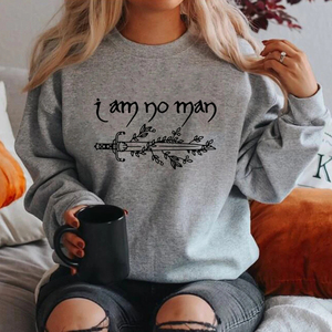 Sudadera I Am No Man, camiseta de lector de fantasía, regalo de libro, Sudadera de cuello redondo para mujer, sudaderas con capucha gráficas, Jersey femenino de manga larga - Product Image 2