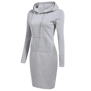 Robe longue à capuche pour femme, dernier design, logo personnalisé, robe à capuche décontractée vierge, prix raisonnable, MOQ faible - Product Image 2