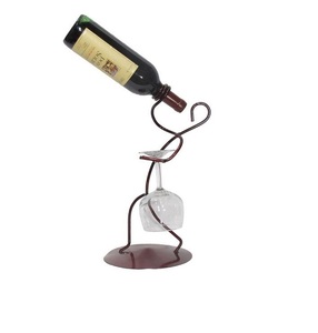 ที่ใส่ขวดเหล็กดีไซน์โบราณคลาสสิกสำหรับจัดแสดงไวน์คอลเลกชันงานฝีมือโลหะหรูหราและมีเสน่ห์ - Product Image 1