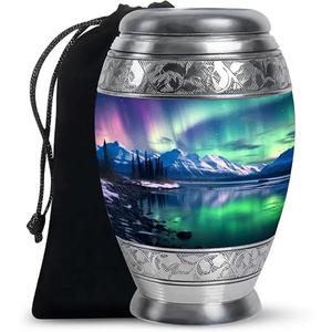 Urnes humaines élégantes en métal faites à la main pour les cendres adultes Memorial Home Decor Design artistique Urnes humaines en métal durables - Product Image 5