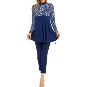 Maillots de bain à séchage rapide imperméables à imprimé arabe traditionnel très vendus, vêtements de plage sexy, ensemble 2 pièces, hijab, mode féminine islamique - Product Image 4