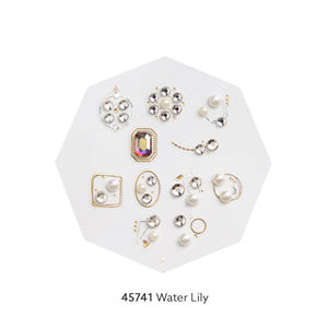 Prisme STONE #45741 Water Lily 3D bijoux ongles cristal strass pierre décoration autocollants, Nail art pierres Design corée Oem Odm - Product Image 1