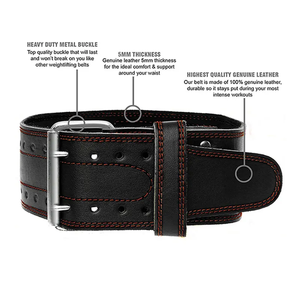 Custom Logo Sports Leather Weight Lifting Power Double Prong Unisex Heavy Duty Non-Slip Adjustable Breathable Waist <b>Back</b> <b>Support</b> - Product Image 3
