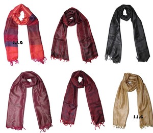 ผ้าพันคอคลุม Banarasi สีผสมผ้าพันคอผ้าไหมผ้าไหมผ้าไหมพู่ห้อยสำหรับเจ้าสาวพู่ห้อย - Product Image 5