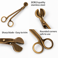 Ensemble d'accessoires pour la fabrication de bougies en cuivre 4 en 1 avec coupe-mèche, éteignoir, trempette et plateau, emballage cadeau