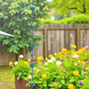 Cadena de Lluvia Metálica Elegante, Alternativa a las Canaletas, Cadena de Drenaje para Techo, para Jardín Exterior, Patio, Personalización Disponible - Product Image 3