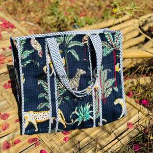 Sac de shopping en coton imprimé floral fait à la main, grand sac de shopping, sac fourre-tout en coton, cadeaux abordables pour femmes - Product Image 2