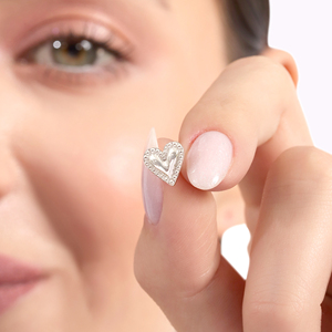 Charming <b>Heart</b> Stud <b>Earrings</b> 9mm 925 <b>Sterling</b> <b>Silver</b> Dotted Dome Beaded Edge Design Lightweight Daily Wear Jewelry for Women OEM - Product Image 4