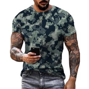 Camiseta deportiva de moda de verano para hombre, nueva camiseta lisa en blanco con estampado de gota de agua en 3D, diseño geométrico, cuello suelto, ajuste de gran tamaño - Product Image 4