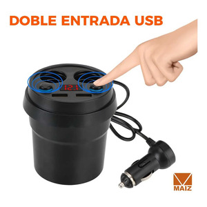 Cargador de Coche Digital Multi-Contacto para 2 Encendedores - Colores Surtidos - Product Image 4