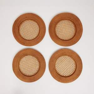 Assiette en rotin attrayante avec cadre brillant parfaite pour les maisons de luxe, restaurants, cafés, villas et cuisines modernes - Product Image 1