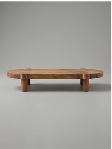 Support à gâteau ovale en bois de manguier fait main, écologique, non toxique, finition naturelle - Product Image 6